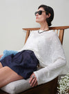 Beaded Linen Long-Sleeve Top