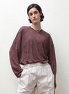 Beaded Linen Long-Sleeve Top