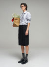 British Style Flower Pleated Skirt