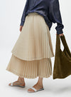 Double-Layered Pleated Skirt