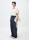 Gray/Navy Classic Wide Leg Pants