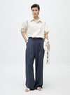 Gray/Navy Classic Wide Leg Pants