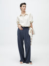 Gray/Navy Classic Wide Leg Pants