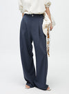 Gray/Navy Classic Wide Leg Pants