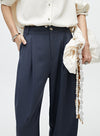 Gray/Navy Classic Wide Leg Pants