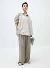 Gray/Navy Classic Wide Leg Pants