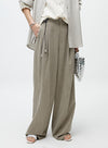 Gray/Navy Classic Wide Leg Pants