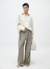 Gray/Navy Classic Wide Leg Pants