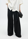 Black/White Long Wide Leg Pants