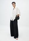 Black/White Long Wide Leg Pants