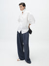 Gray/Navy Classic Wide Leg Pants