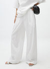 Black/White Long Wide Leg Pants