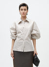 Waist-Tie Long-sleeved Shirt