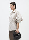 Waist-Tie Long-sleeved Shirt