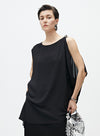 Black/White Irregular Sleeveless Top