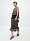 Fringed Brown Skirt