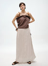 Pleated Skirt with Wooden Pendant