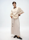 Pleated Skirt with Wooden Pendant