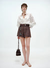Sommer linned stribede shorts