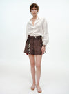 Sommer linned stribede shorts