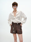 Sommer linned stribede shorts