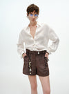 Drawstring Linen Shirt