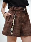 Sommer linned stribede shorts