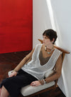 V-hals blomsterblonde tanktop