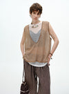 V-hals blomsterblonde tanktop