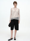 Sheer Mesh Backless Two-piece Top