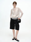 Sheer Mesh Backless Two-piece Top
