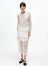 Sheer Mesh Backless Two-piece Top