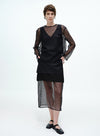 Sheer Mesh Backless Two-piece Top