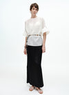 Drop-Shoulder Drawstring Top