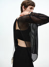 Sheer Ribbed Cover-Up Top