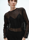 Sheer Ribbed Cover-Up Top
