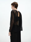 Sheer Ribbed Cover-Up Top