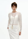 Sheer Ribbed Cover-Up Top