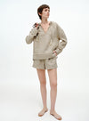 Sommer linned stribede shorts