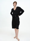 Raw-Edge V Neck Blouse