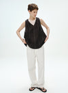 Linen Backless Vest Chic Stripe