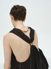 Linen Backless Vest Chic Stripe