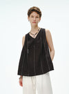 Linen Backless Vest Chic Stripe