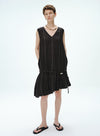 Linen V-Neck Stripe Dress