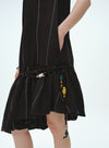 Linen V-Neck Stripe Dress