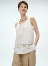 V-hals blomsterblonde tanktop