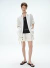 Sommer linned stribede shorts