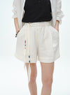 Sommer linned stribede shorts