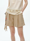Sommer linned stribede shorts