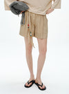 Sommer linned stribede shorts